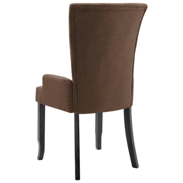 vidaXL Dining Chair with Armrests Brown Fabric - Image 5