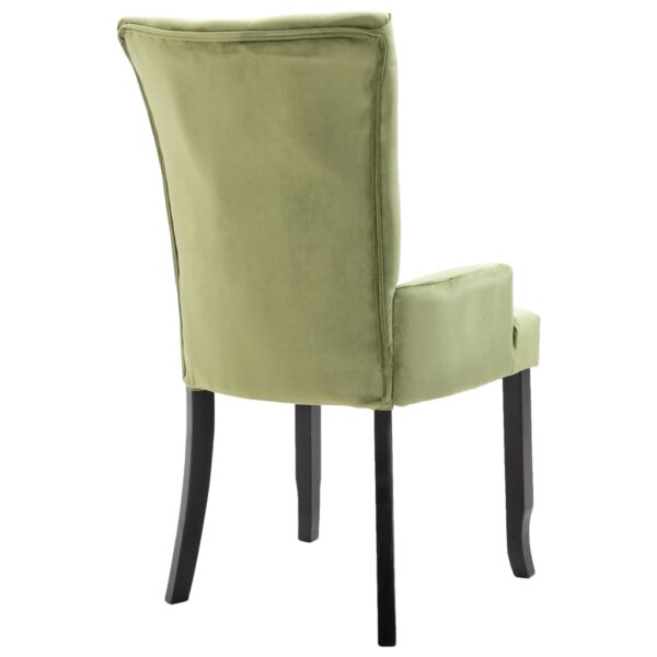 vidaXL Dining Chair with Armrests Light Green Velvet - Image 5