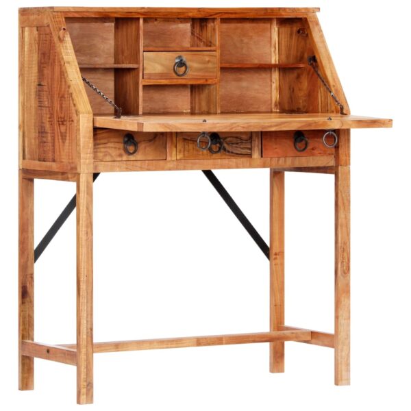 vidaXL Writing Desk 17.8"x15.7"x42.1" Solid Acacia Wood - Image 2