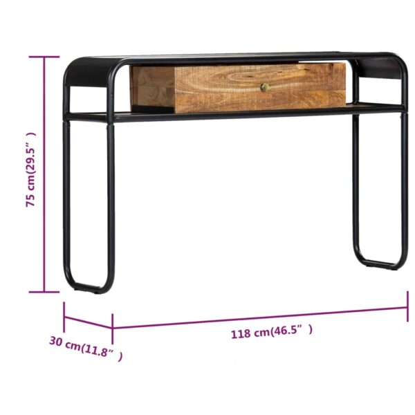 vidaXL Console Table 46.5"x11.8"x29.5" Solid Mango Wood - Image 8