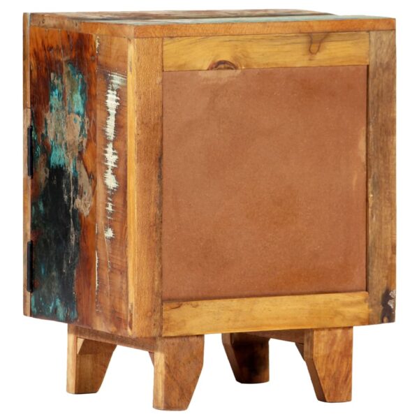 vidaXL Hand Carved Bedside Cabinet 15.7"x11.8"x19.7" Solid Reclaimed Wood - Image 4