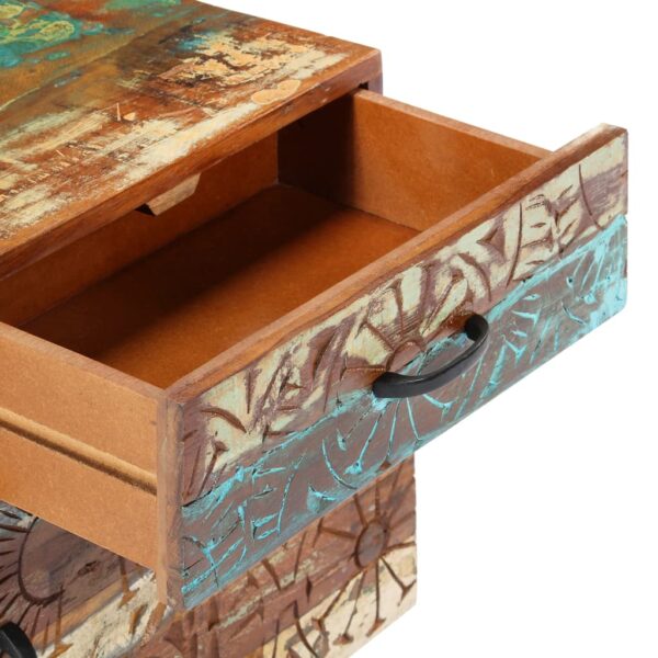 vidaXL Hand Carved Bedside Cabinet 15.7"x11.8"x19.7" Solid Reclaimed Wood - Image 7