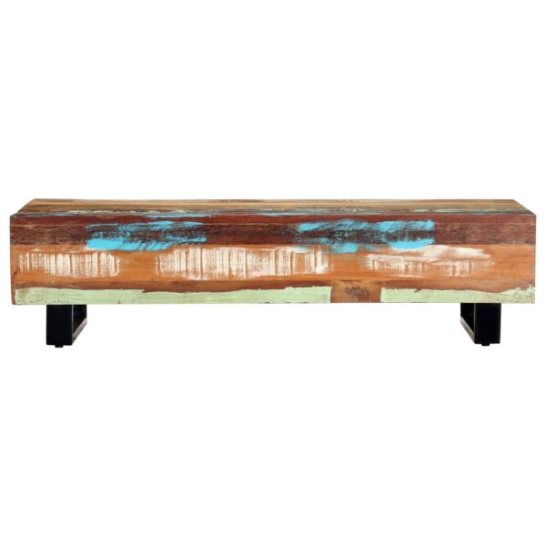 vidaXL Coffee Table 47.2"x19.7"x11.8" Solid Reclaimed Wood and Steel - Image 2