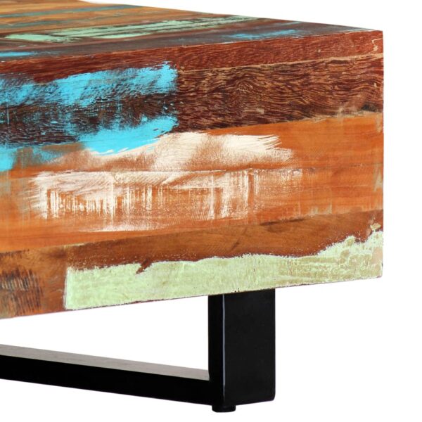 vidaXL Coffee Table 47.2"x19.7"x11.8" Solid Reclaimed Wood and Steel - Image 4