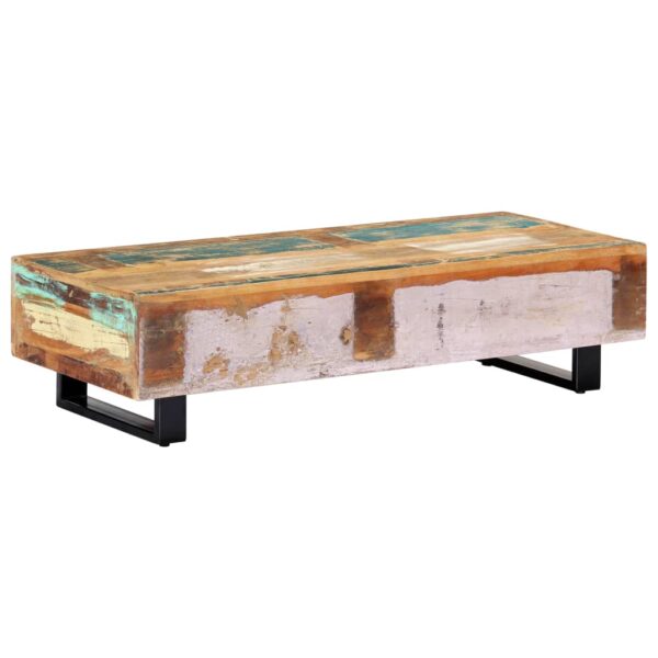 vidaXL Coffee Table 47.2"x19.7"x11.8" Solid Reclaimed Wood and Steel - Image 9