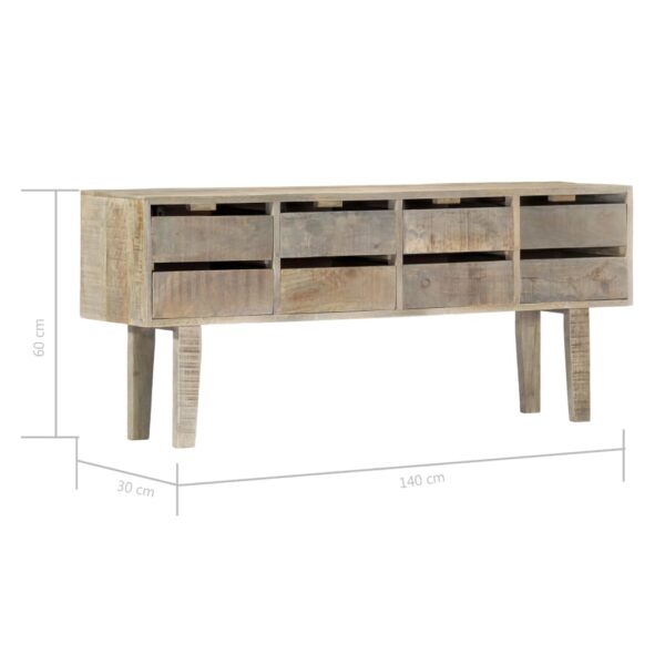 vidaXL Sideboard 55.1"x11.8"x23.6" Solid Mango Wood - Image 7