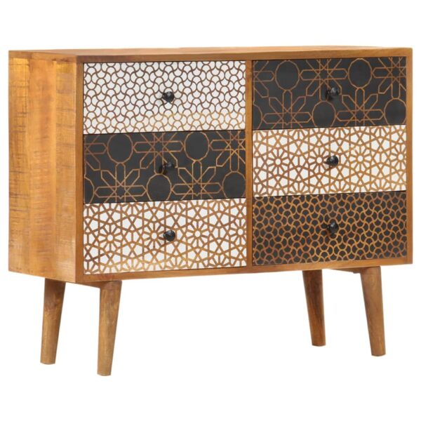 vidaXL Sideboard with Printed Pattern 35.4"x11.8"x27.6" Solid Mango Wood