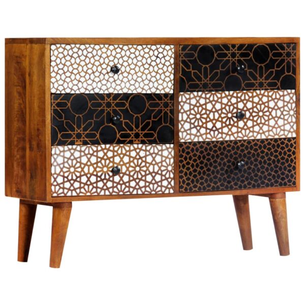 vidaXL Sideboard with Printed Pattern 35.4"x11.8"x27.6" Solid Mango Wood - Image 12