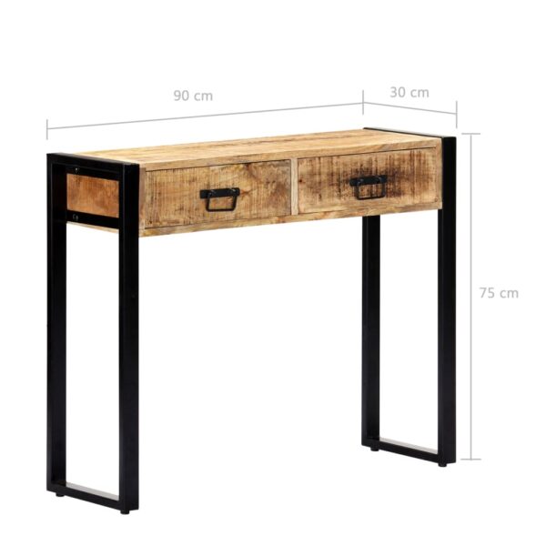 vidaXL Console Table 35.4"x11.8"x29.5" Solid Mango Wood - Image 7