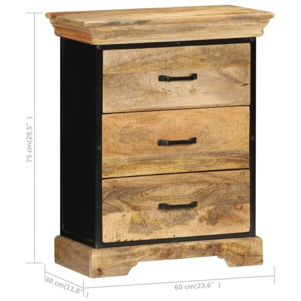 vidaXL Chest of Drawers 23.6"x11.8"x29.5" Solid Mango Wood - Image 9