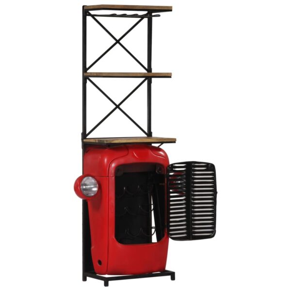 vidaXL Tractor Wine Cabinet 19.3"x12.2"x67.7" Solid Mango Wood - Image 6