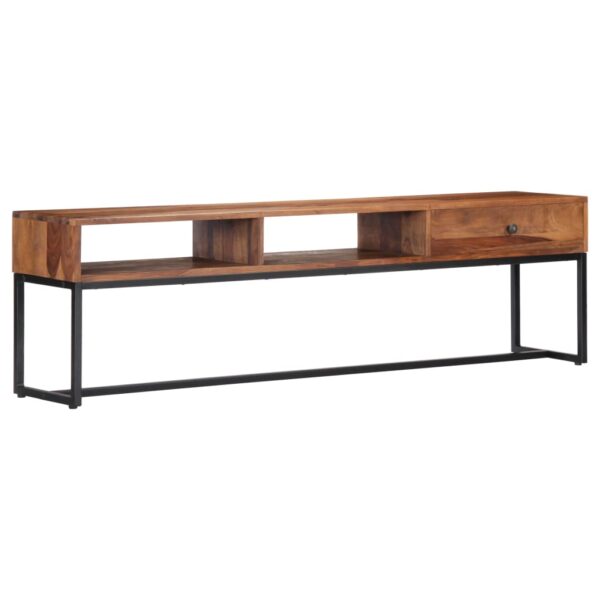 vidaXL TV Stand 63"x11.8"x17.7" Solid Wood Sheesham