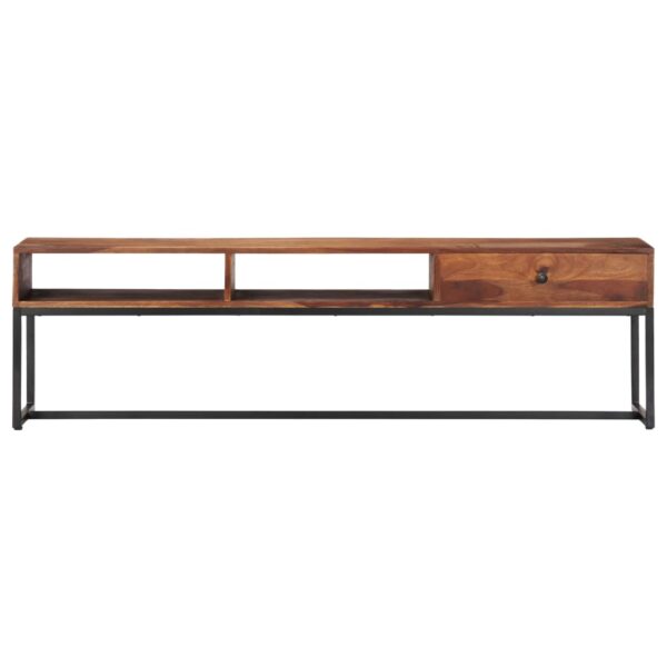 vidaXL TV Stand 63"x11.8"x17.7" Solid Wood Sheesham - Image 2