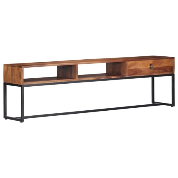 vidaXL TV Stand 63"x11.8"x17.7" Solid Wood Sheesham - Image 11