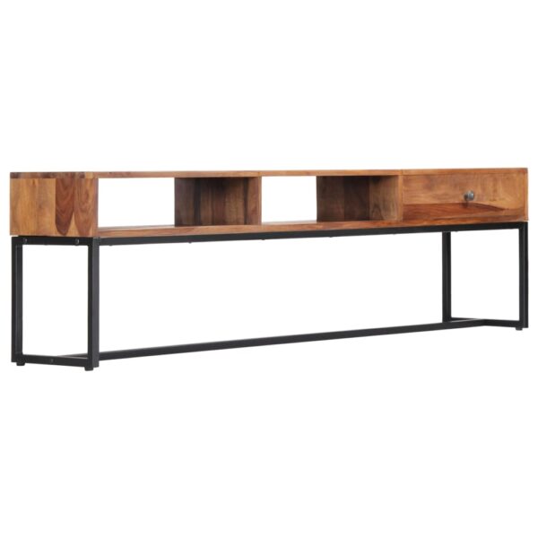 vidaXL TV Stand 63"x11.8"x17.7" Solid Wood Sheesham - Image 9