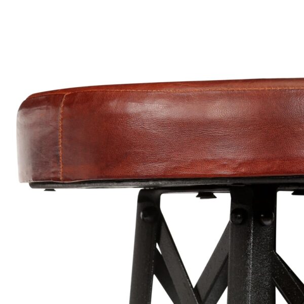 vidaXL Bar Stools 2 pcs Real Leather - Image 6