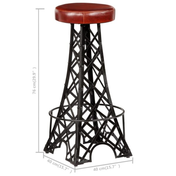 vidaXL Bar Stools 2 pcs Real Leather - Image 7