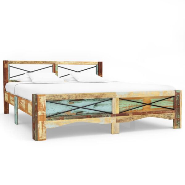 vidaXL Bed Frame Solid Reclaimed Wood 70.9"x78.7"