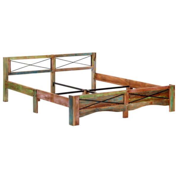 vidaXL Bed Frame Solid Reclaimed Wood 70.9"x78.7" - Image 2