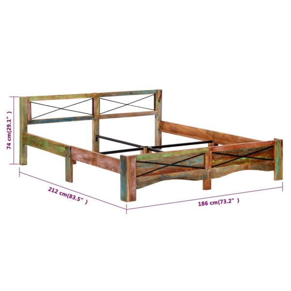 vidaXL Bed Frame Solid Reclaimed Wood 70.9"x78.7" - Image 8