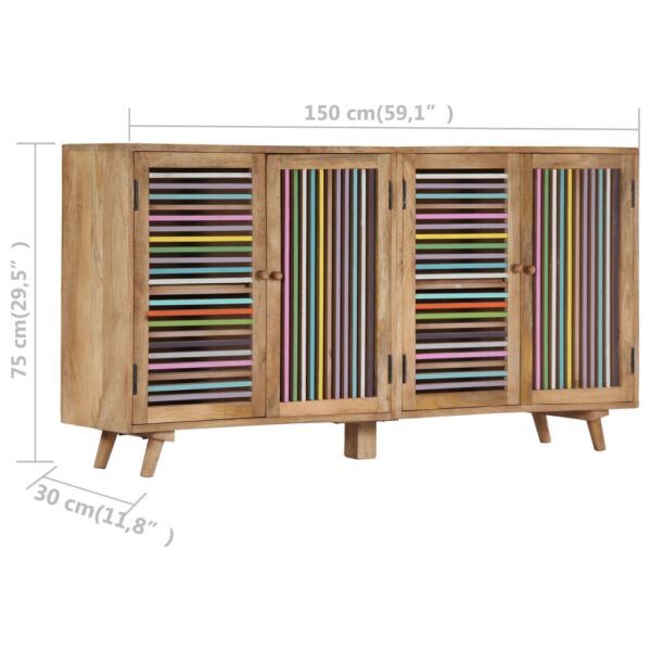 vidaXL Sideboard 59.1"x11.8"x29.5" Solid Mango Wood - Image 7