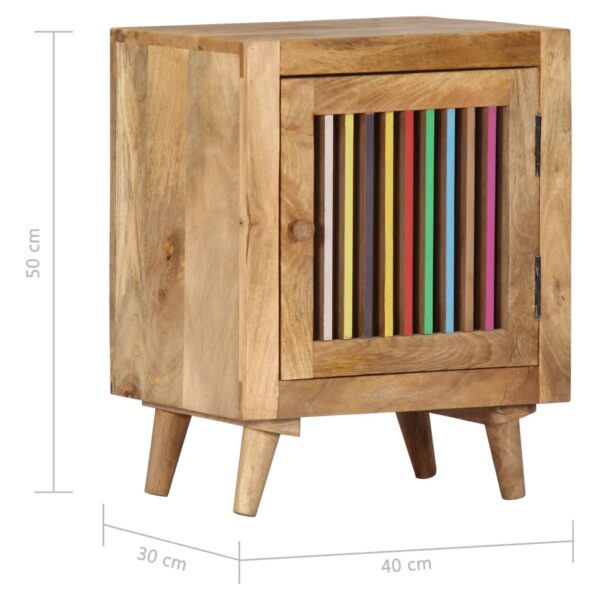 vidaXL Bedside Cabinet 15.7"x11.8"x19.7" Solid Mango Wood - Image 7