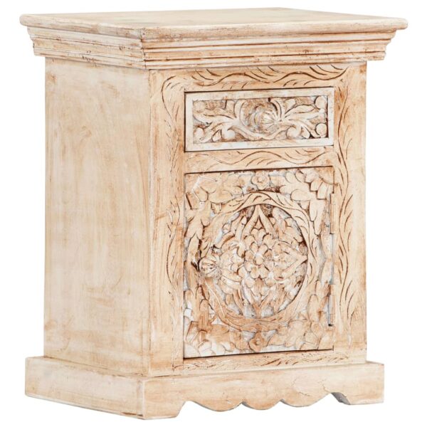 vidaXL Bedside Cabinet 15.7"x11.8"x19.7" Solid Mango Wood - Image 8