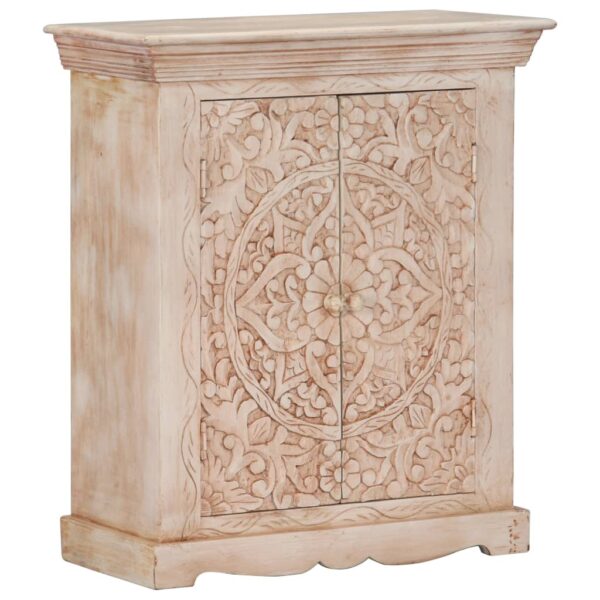 vidaXL Sideboard 25.6"x11.8"x29.5" Solid Mango Wood - Image 9