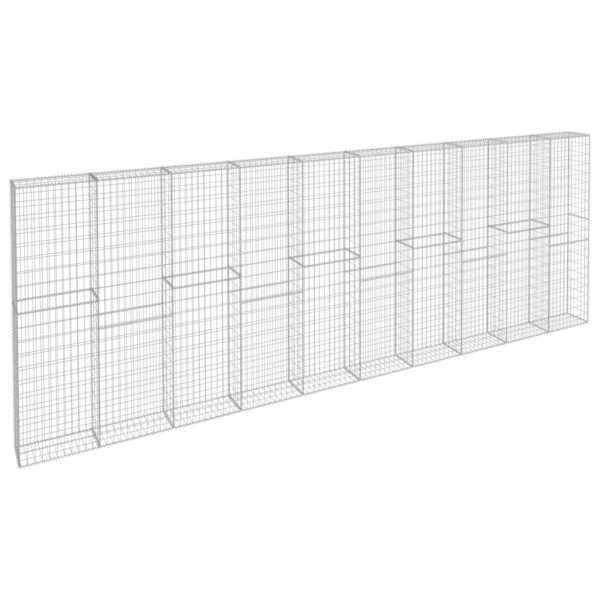 vidaXL Gabion Wall with Covers Galvanized Steel 236.2"x11.8"x78.7" - Image 3