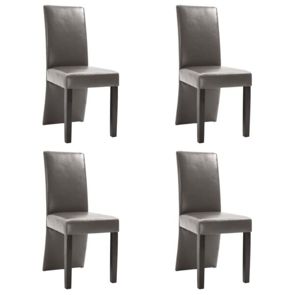 vidaXL Dining Chairs 4 pcs Gray Faux Leather - Image 2