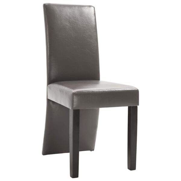 vidaXL Dining Chairs 4 pcs Gray Faux Leather - Image 3