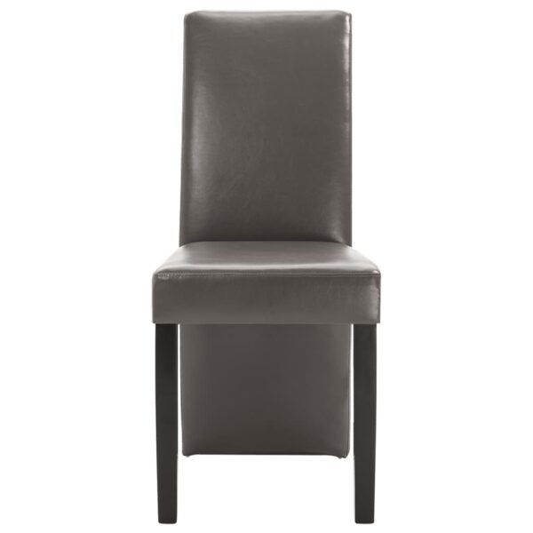 vidaXL Dining Chairs 4 pcs Gray Faux Leather - Image 6