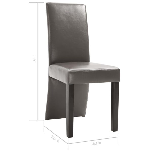 vidaXL Dining Chairs 4 pcs Gray Faux Leather - Image 9