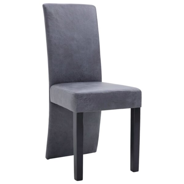 vidaXL Dining Chairs 2 pcs Gray Faux Suede Leather - Image 3