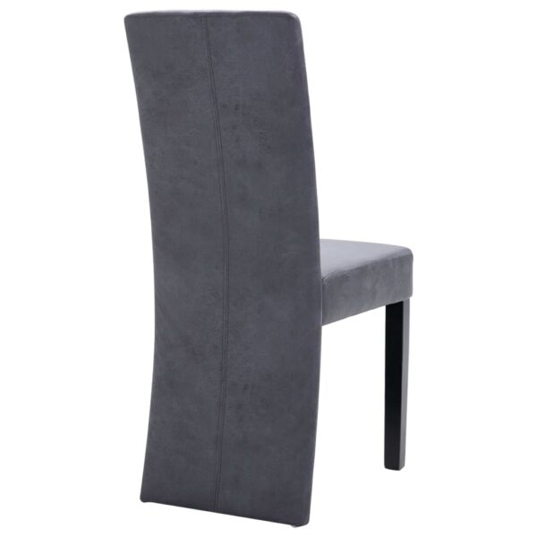 vidaXL Dining Chairs 2 pcs Gray Faux Suede Leather - Image 6