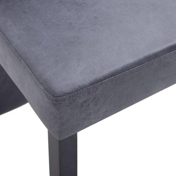 vidaXL Dining Chairs 2 pcs Gray Faux Suede Leather - Image 7