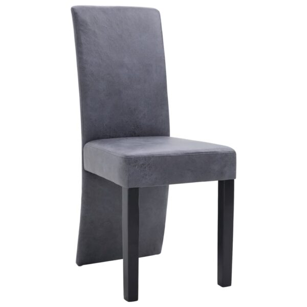 vidaXL Dining Chairs 4 pcs Gray Faux Suede Leather - Image 3