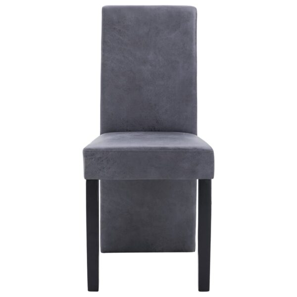 vidaXL Dining Chairs 4 pcs Gray Faux Suede Leather - Image 4