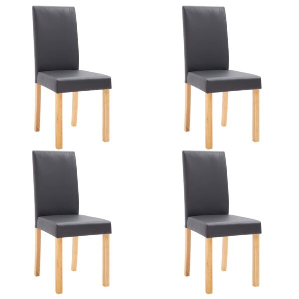 vidaXL Dining Chairs 4 pcs Gray Faux Leather - Image 2