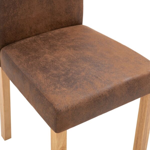 vidaXL Dining Chairs 4 pcs Brown Faux Suede Leather - Image 7