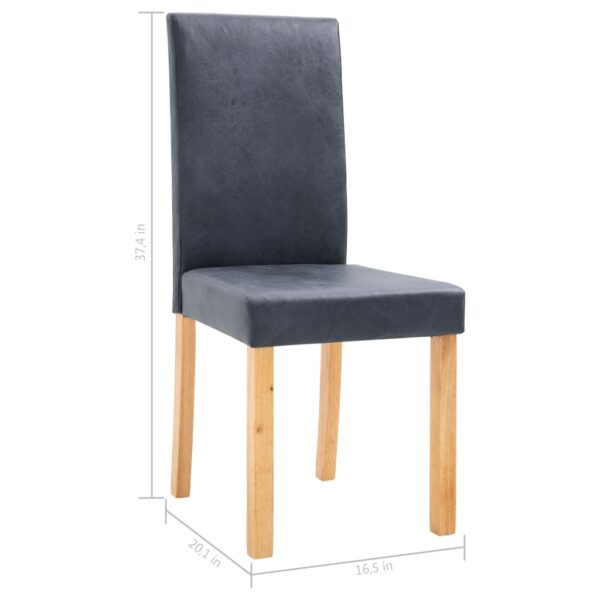 vidaXL Dining Chairs 2 pcs Gray Faux Suede Leather - Image 9