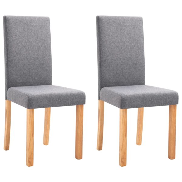 vidaXL Dining Chairs 2 pcs Light Gray Fabric - Image 2