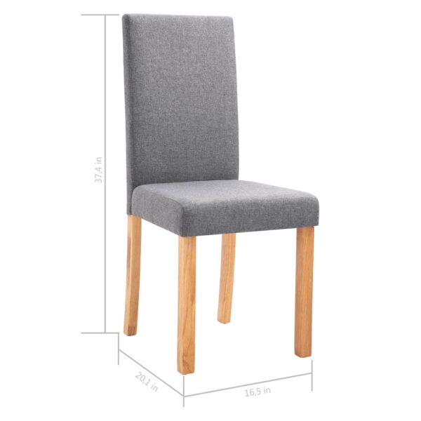 vidaXL Dining Chairs 2 pcs Light Gray Fabric - Image 9