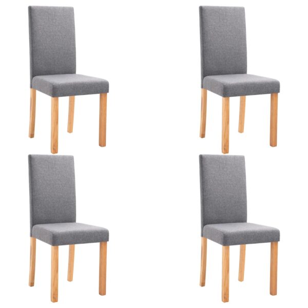 vidaXL Dining Chairs 4 pcs Light Gray Fabric - Image 2