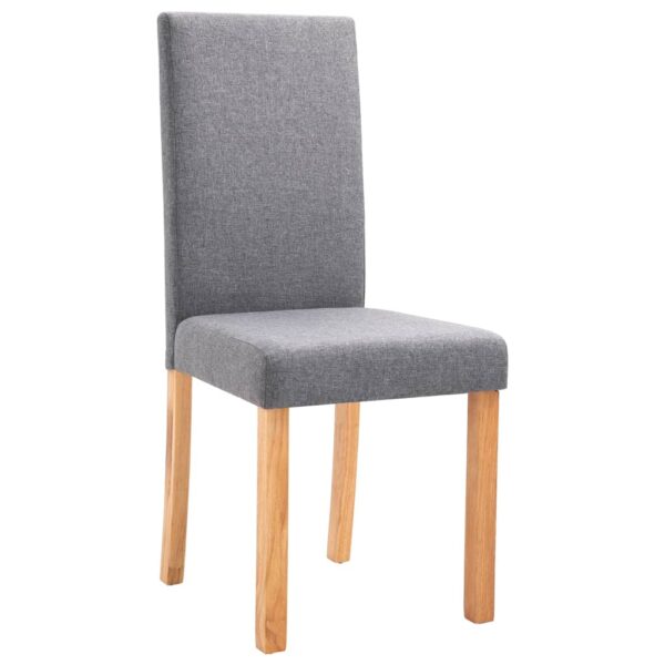 vidaXL Dining Chairs 4 pcs Light Gray Fabric - Image 3