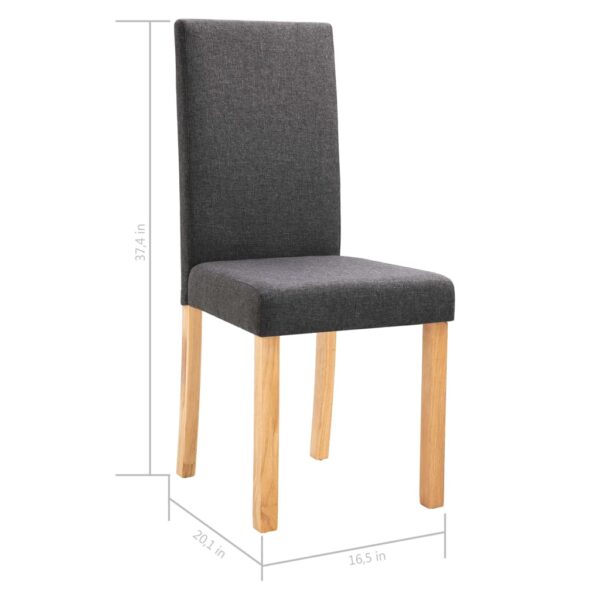 vidaXL Dining Chairs 2 pcs Dark Gray Fabric - Image 9