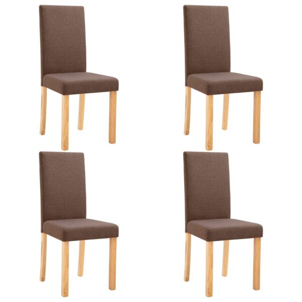 vidaXL Dining Chairs 4 pcs Brown Fabric - Image 2