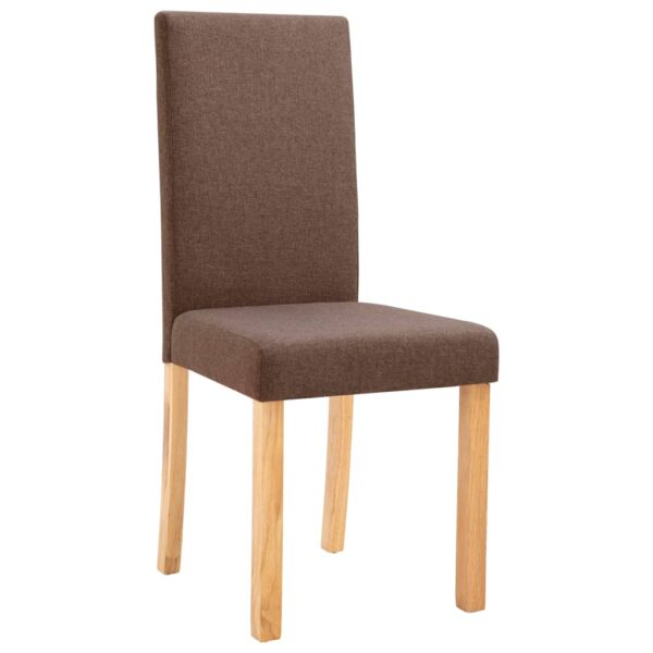 vidaXL Dining Chairs 4 pcs Brown Fabric - Image 3