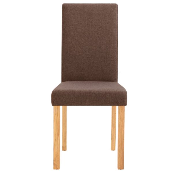 vidaXL Dining Chairs 4 pcs Brown Fabric - Image 4