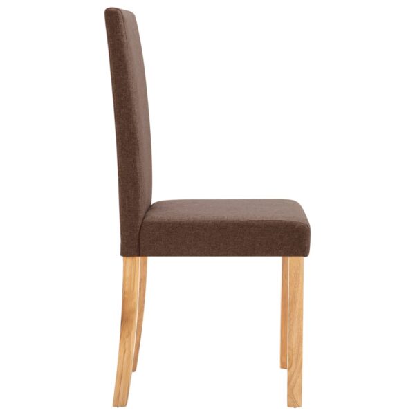 vidaXL Dining Chairs 4 pcs Brown Fabric - Image 5